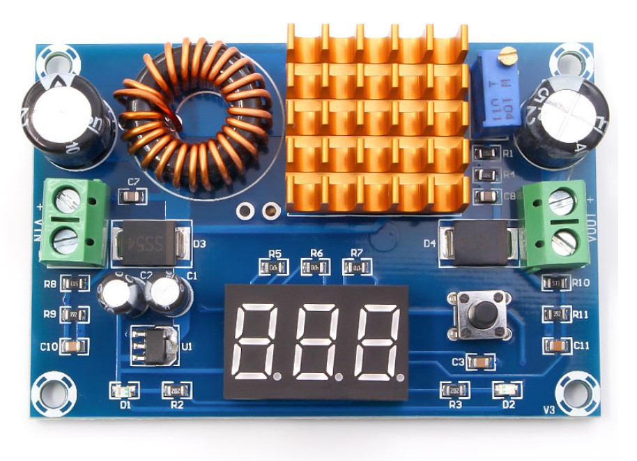 Підвищує DC-DC перетворювач XH-M411 з 4-35 до 5-45 з вольтметром, фото 1