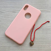 Силиконовый персиковый чехол для Iphone X/XS+подарок