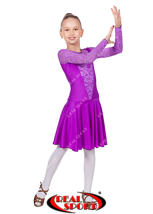 Платье рейтинговое бейсик фиолетовый RS 1642 (бифлекс, р-р 64-80, рост 122-158 см) - фото 3 - id-p263815449