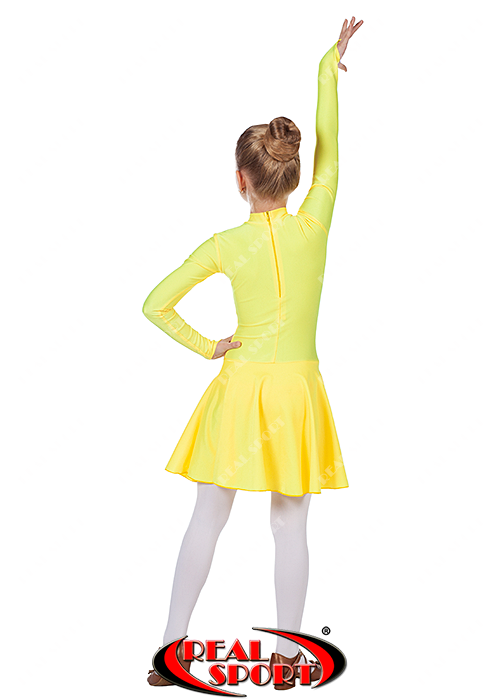 Бейсик рейтинговое платье желтое RS 1167 (бифлекс, р-р 64-76, рост 122-152 см) - фото 4 - id-p203547746