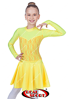 Бейсик рейтинговое платье желтое RS 1167 (бифлекс, р-р 64-76, рост 122-152 см)