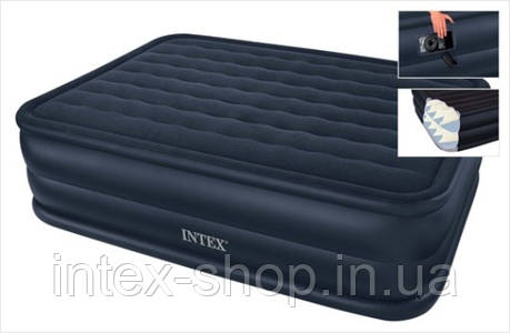 Надувне ліжко Intex 66718 ІНТЕКС (152х203х56 см. ) Raised Downy, фото 1