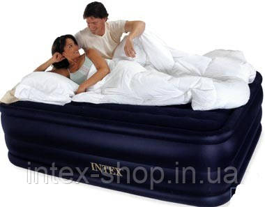 Надувне ліжко Intex 66718 ІНТЕКС (152х203х56 см. ) Raised Downy, фото 3