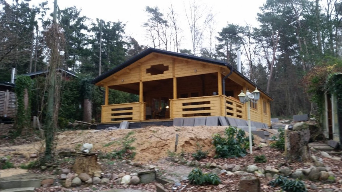 Дерев'яний будинок з термобруса 84 м2. Кредитування будівництва дерев'яних будинків Thermo Wooden House 063