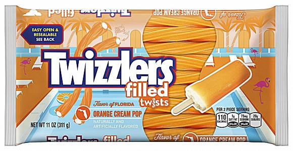 Жувальні цукерки Twizzlers Orange Cream Pop Filled Twists, 311 г, фото 1
