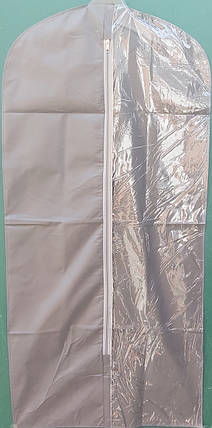 Чохол для зберігання та пакування одягу на блискавки флізеліновий сірого кольору. Розмір 60 см * 160 см., фото 2