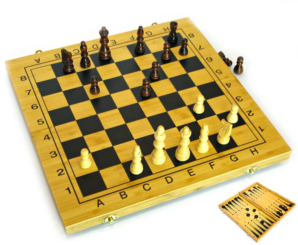 Нарди+шахи з бамбука (35х17х4,5 см)(B3517)