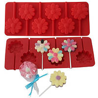 Силіконова форма для льодяників, цукерок на паличці Квітка
