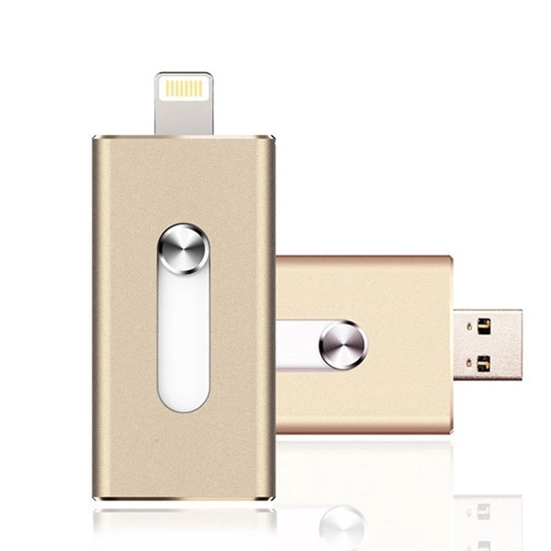 Флешка 32 Gb для Iphone/Ipad Usb flash Drive gold