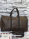 Сумка дорожньо-спортивна Луї витон, коричнева карта, фото 2