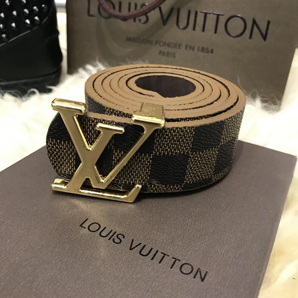 Ремінь шкіряний коричневий Louis Vuitton Brown Луї витон
