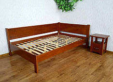 Дерев'яна полуторне кутова ліжко "Шанталь" з масиву натурального дерева від виробника для спальні