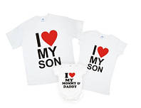 Комплект семейных футболок family look - I love my son - футболки фэмили лук