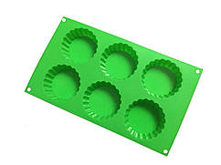 Силіконова форма Тарталетка, Кошик, Кекс 6 шт