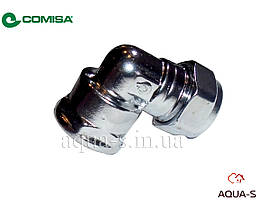 Куточок цанговий хром Comisa D 15x1/2" (для труб з міді і сталі) Італія
