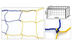 Сітка на ворота футбольні аматорська вузлова (2 шт.) Економ 1,5 UR SO-5295 (PP 2,5 мм, яч. 15x15см) Код SO-5295