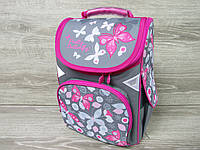 Школьный ортопедический рюкзак для девочек, фирмы GO PACK "Бабочки", S-образные лямки, 1 отдел