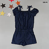 Річний джинсовий напівкомбінезон для дівчинки. 4, 5, 6 років, фото 4