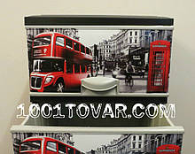 Настільний пластиковий комод, з малюнком "Лондон" (London), 2 ящика