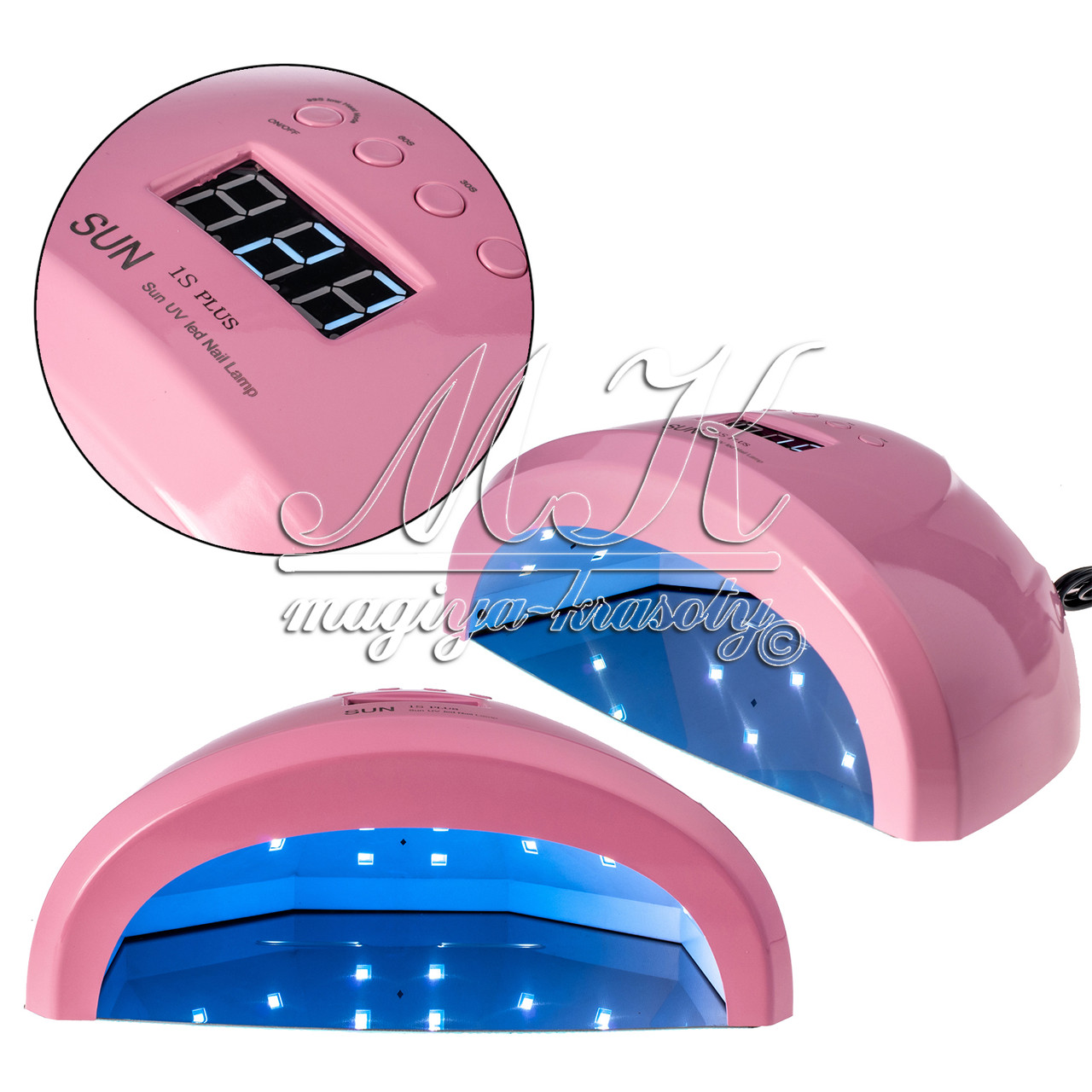 Лампа 2в1 UV/LED SUN 1S plus, 84W, розовая