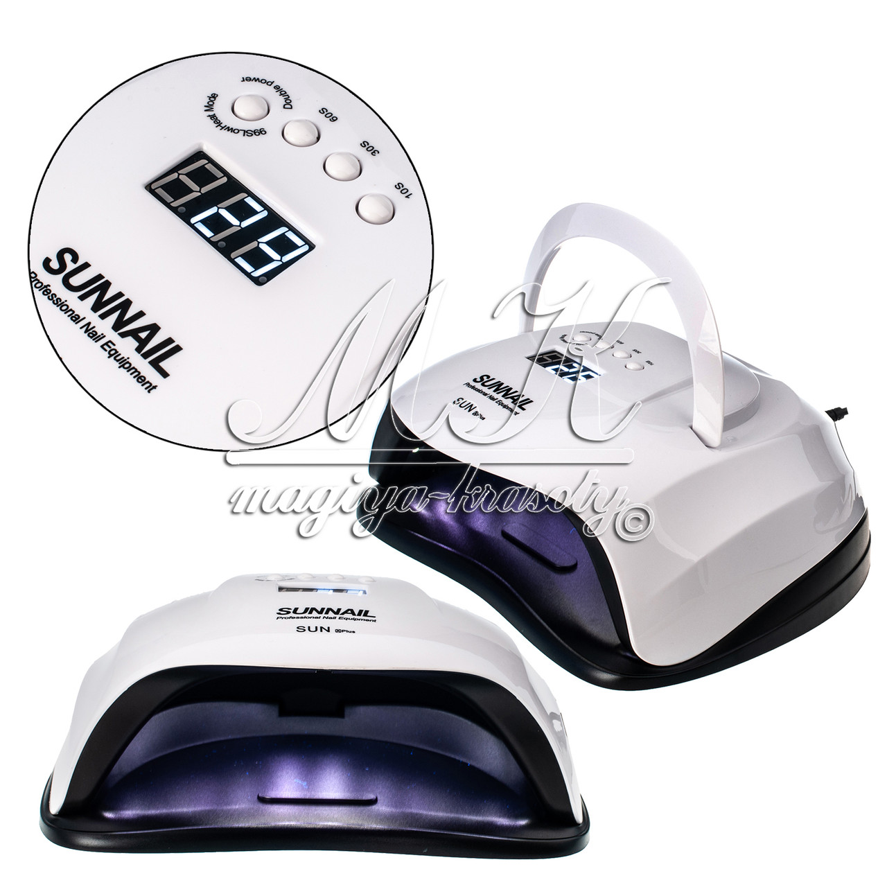Лампа 2в1 UV/LED SUN X PLUS 80W з ручкою, біла