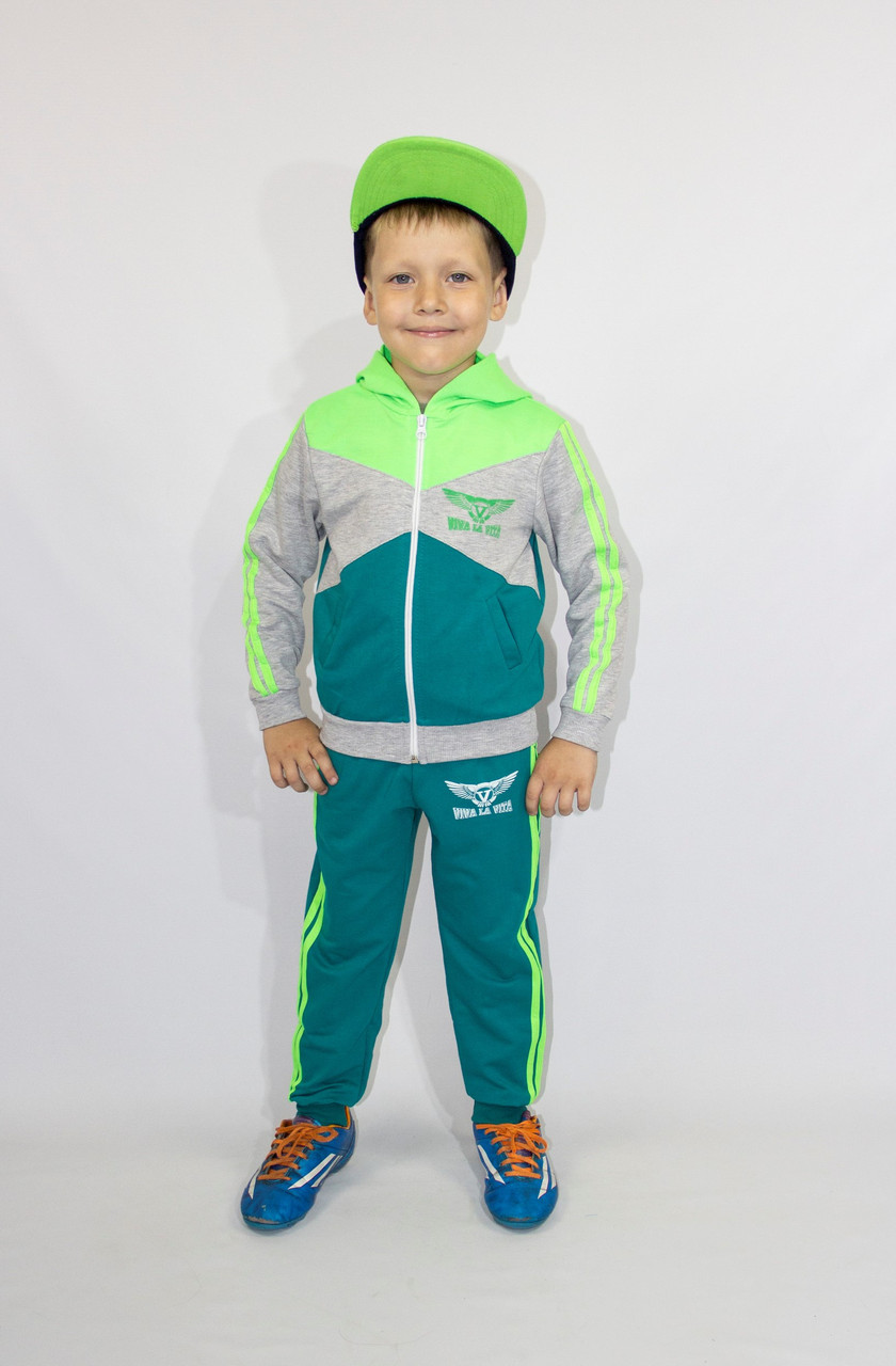 Спортивний трикотажний дитячий демісезонний костюм (Україна) для хлопчика , 104-110 зростання