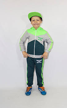 Костюм дитячий на хлопчика демісезонний спортивний з капюшоном вік від 2 до 6 років Різні кольори