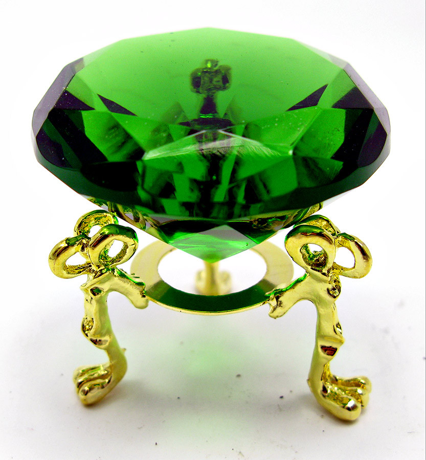 Кришталевий кристал на підставці зелений (5 см)