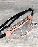 Стильна жіноча сумочка Бананка силіконова з пудрою (прозора)