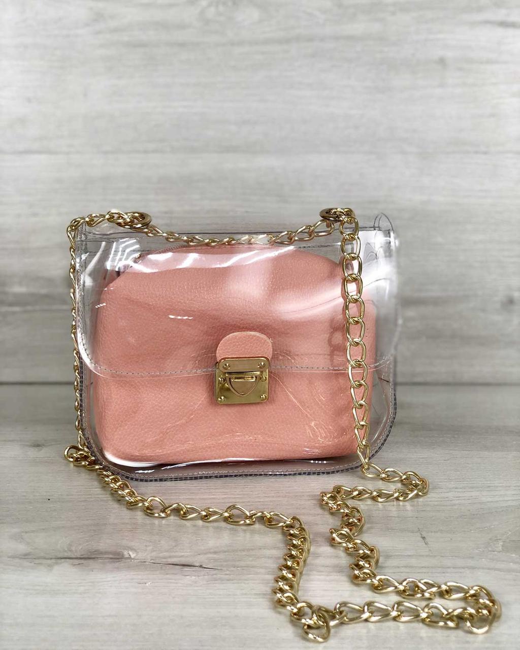 2в1 Молодіжна сумка Селену силіконова з косметичкою мерехтливої кольору