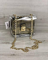2в1 Молодіжна сумка Селену силіконова з косметичкою золото