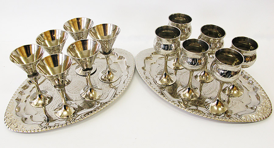 Чарки бронзові хром (н-р 6 шт.) (Goblet Set Nickle Med.-5 designs)