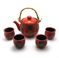 Сервиз керамический (чайник ,4 чашки)(28х17х11,5 см)