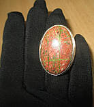 Срібний персень з епідотом-унакитом, розмір 18, фото 9