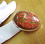 Срібний персень з епідотом-унакитом, розмір 18, фото 3