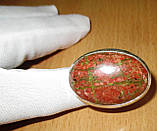 Срібний персень з епідотом-унакитом, розмір 18, фото 6