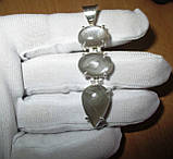 Срібний Кулон із натуральним місячним каменем "Валеджі", фото 6