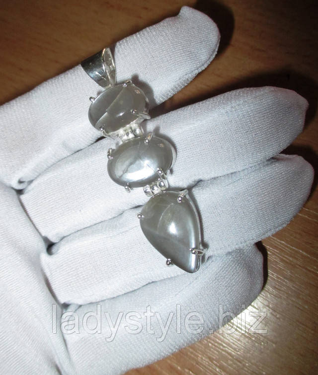 Серебряный кулон с натуральным лунным камнем от студии LadyStyle.Biz купить серебряные серьги украшения лунный камень подарки серебро