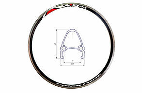 Обід 24" AL 36H 14G двост. з проточкою RACE HLQC-04 під Vbr чорн.