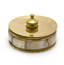 Скринька бронзова з перламутром (d-4.3, h-2,5 см)