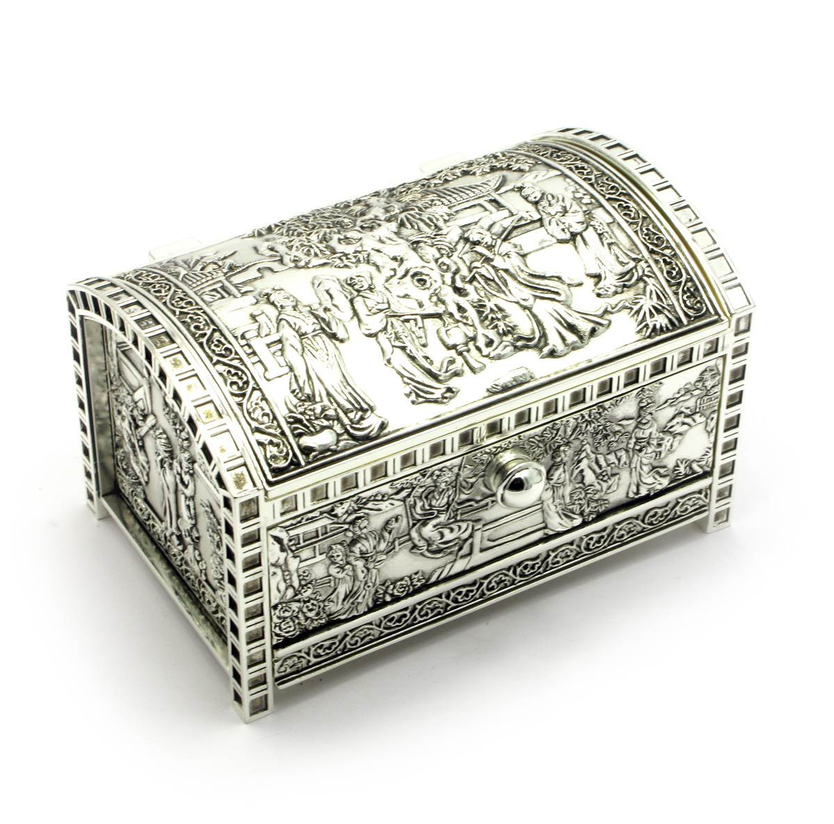 Скринька хромована з дзеркальцем (15х9х9,5 см)
