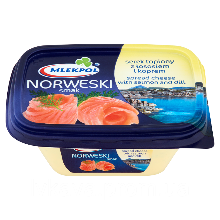 Сир плавлений Norweski з лососем і кропом, 150 г