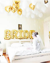 Фольговані повітряні куля букви набір BRIDE наречена золото 100 см