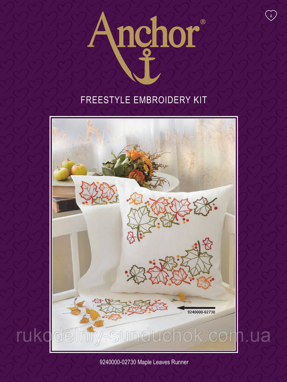 Набори для вишивання гладдю "Кленові листки (Доріжка) (Maple Leaves)" ANCHOR 02730, фото 1
