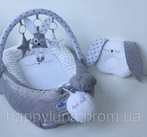 Кокон-гніздишко для новонароджених Happy Luna Зайчик 2
