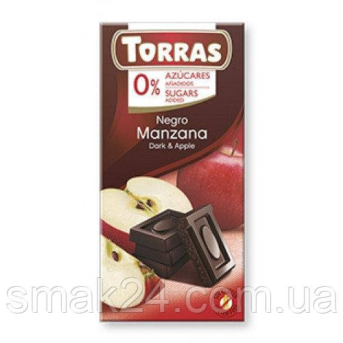 Шоколад без цукру та глютену Torras зі шматочками яблука Іспанія 75 г