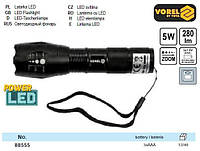 Фонарь CREE XP-E Польша лихтарик 5Вт 3 режима 280 lm Ø=40мм l=135 мм VOREL-88555