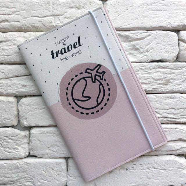 Тревел-кейс I want to travel the world екошкіра