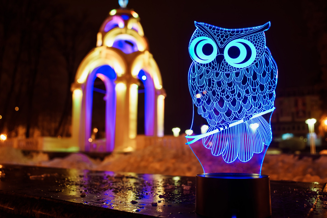 3D світильник нічник з пультом "Сова" 3DTOYSLAMP, фото 1