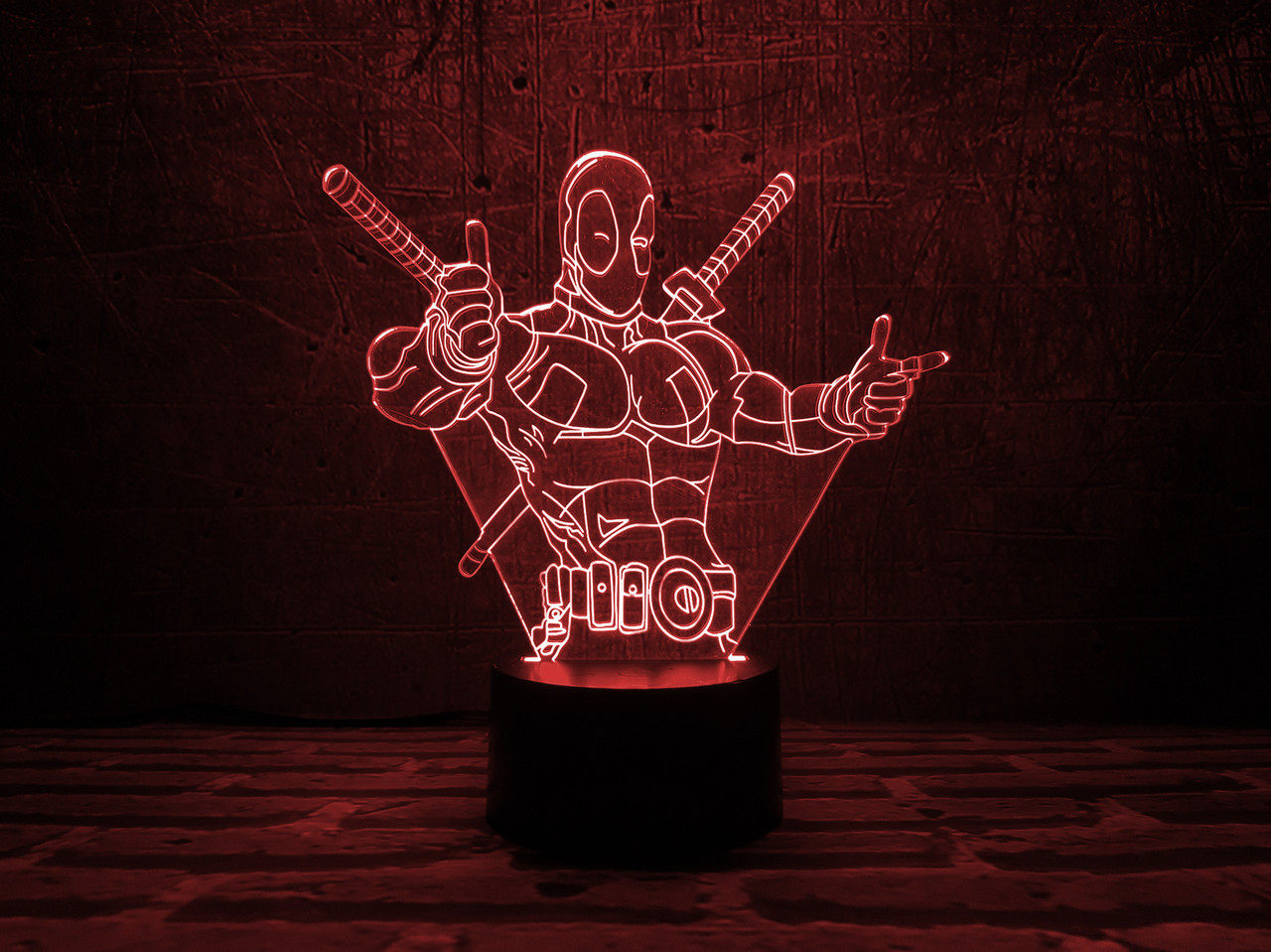 3D світильник нічник з пультом "Дэдпул 3" 3DTOYSLAMP